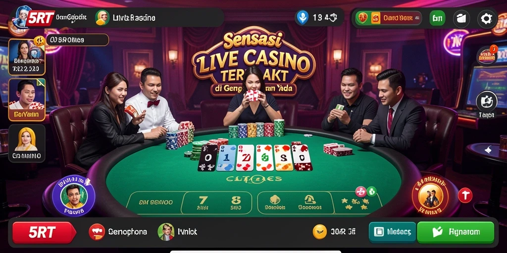 Tampilan gameplay Live Casino yang seru dan interaktif di 5RT.