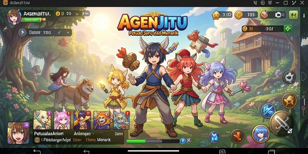 Tampilan screenshot utama AGENJITU yang menampilkan aksi seru dalam gameplay Anime.