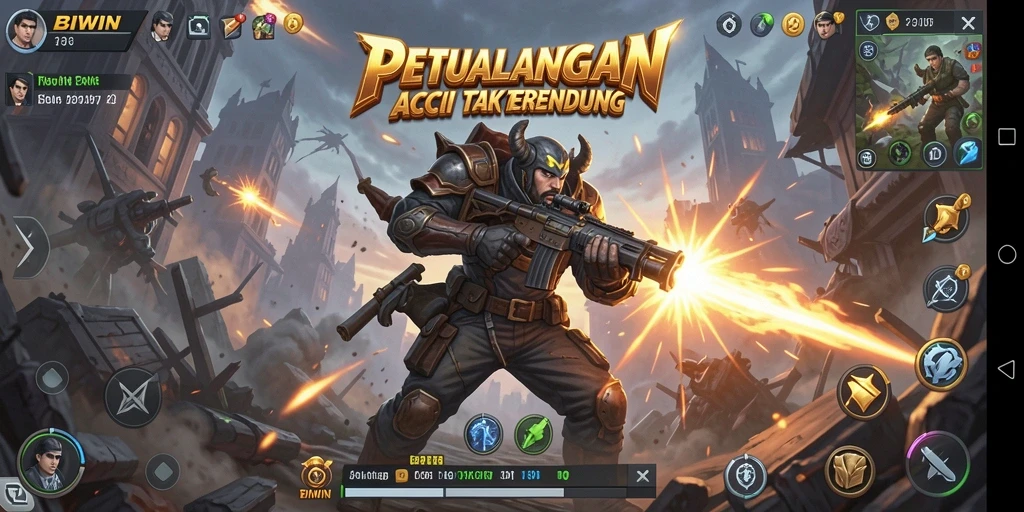 Screenshot menunjukkan momen aksi seru dalam gameplay BIWIN.