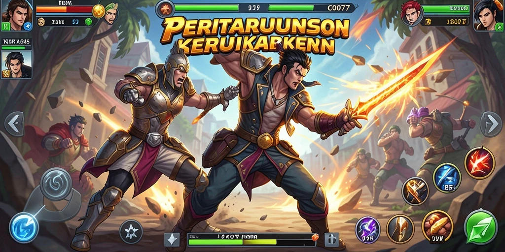Tampilan gameplay seru C0077 dengan aksi pertarungan yang mendebarkan.