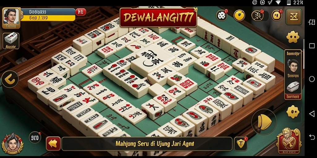 Tampilan menarik dari gameplay DEWALANGIT77 dalam bermain Mahjong.