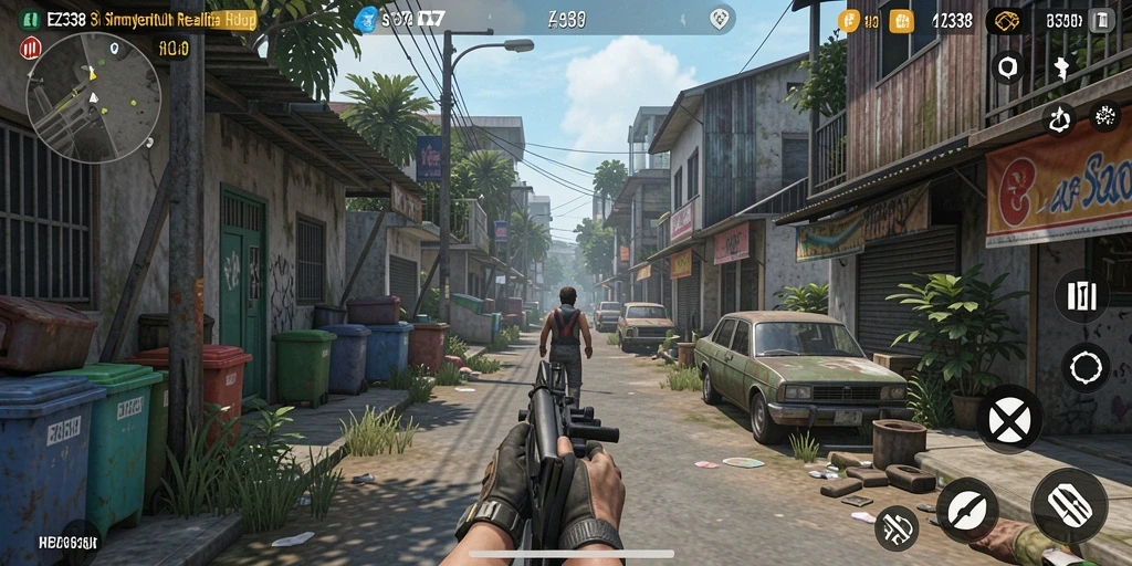 Tampilan gameplay yang menarik dari EZ338 dalam simulasi kehidupan nyata.