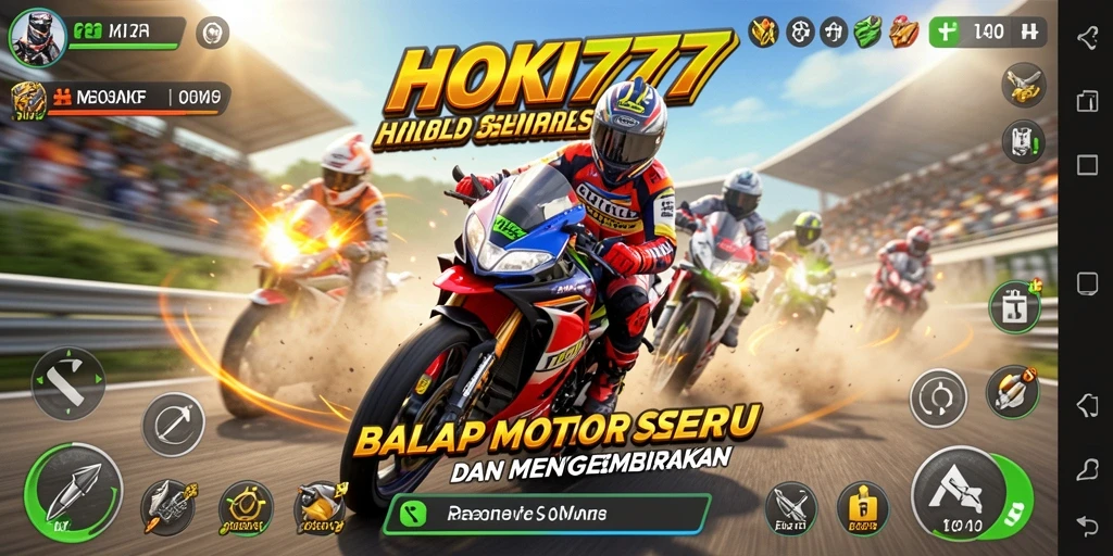 Screenshot HOKI777 menampilkan balapan motor yang seru dan mendebarkan.