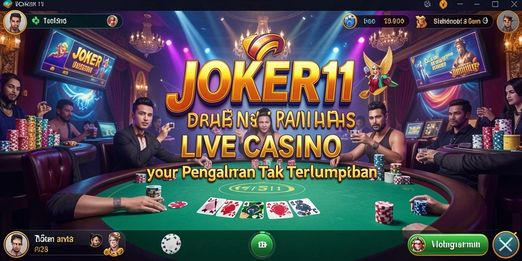 Tampilan gameplay Live Casino terbaik di JOKER11 dengan dealer langsung.