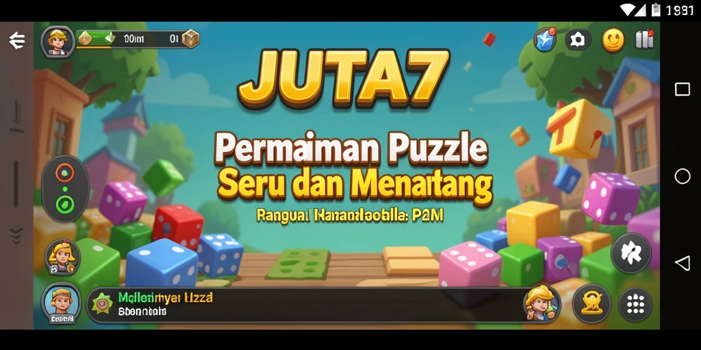 Screenshot utama gameplay JUTA7 menampilkan tantangan puzzle yang menarik.