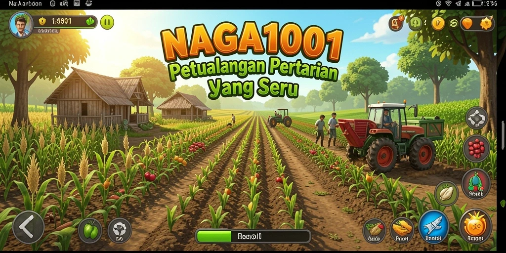 Tampilan seru gameplay NAGA1001 saat bertani dan mengelola lahan.