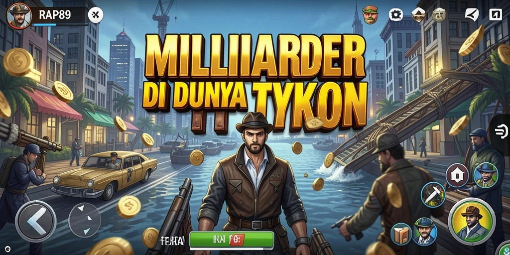 Screenshot gameplay RAP89 menampilkan strategi pengelolaan bisnis yang menarik.
