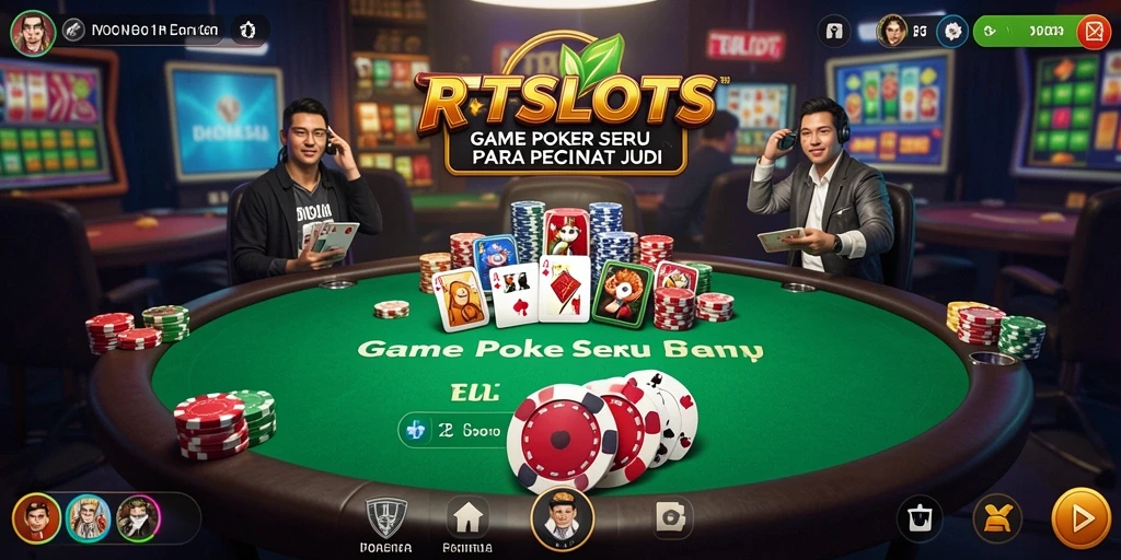 Screenshot RTSLOTS menampilkan gameplay Poker yang menarik dan kompetitif.