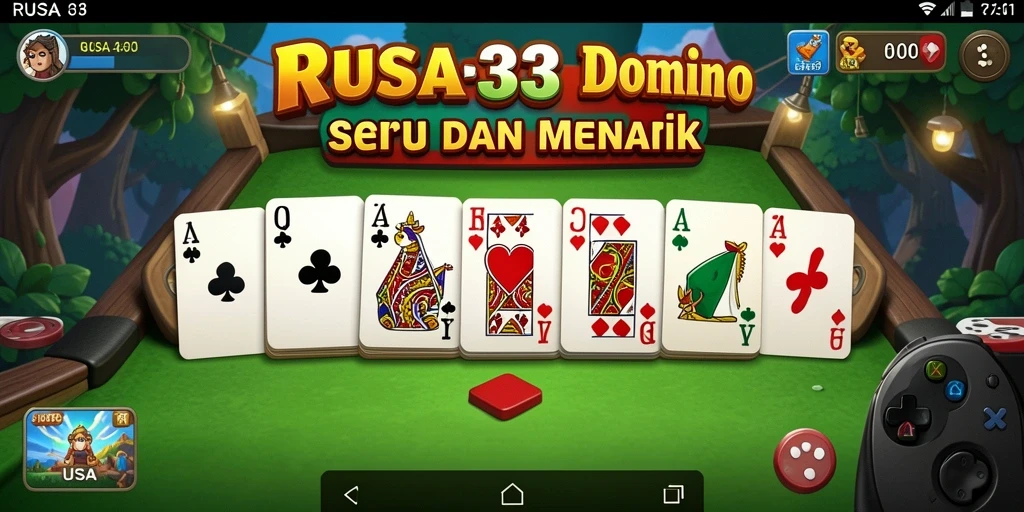 Tampilan seru gameplay RUSA33 dalam permainan Domino.