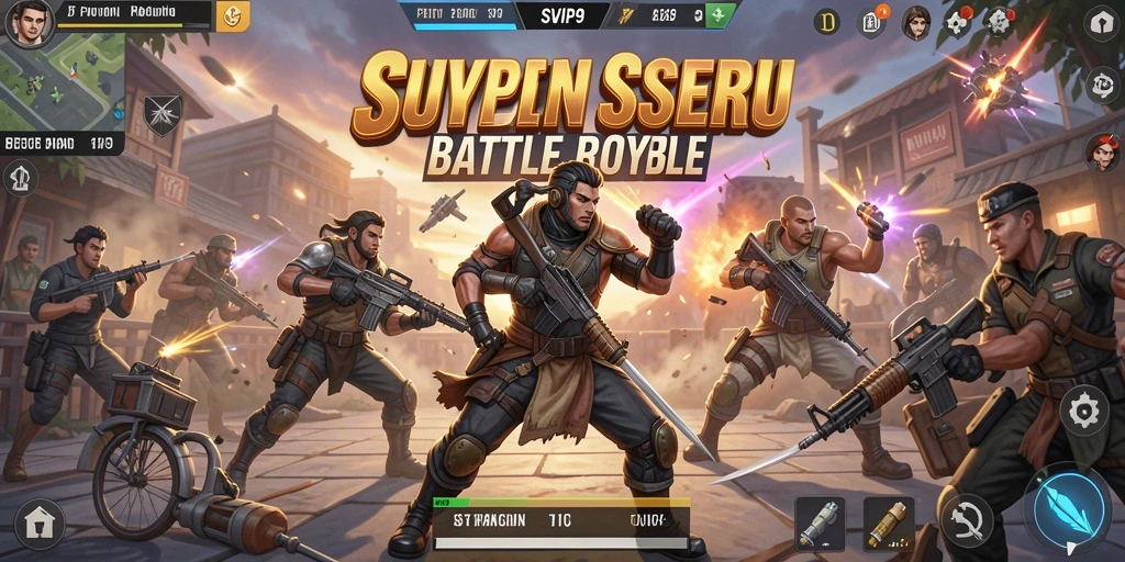 Tangkapan layar SVIP9 menampilkan momen intens pertempuran Battle Royale.