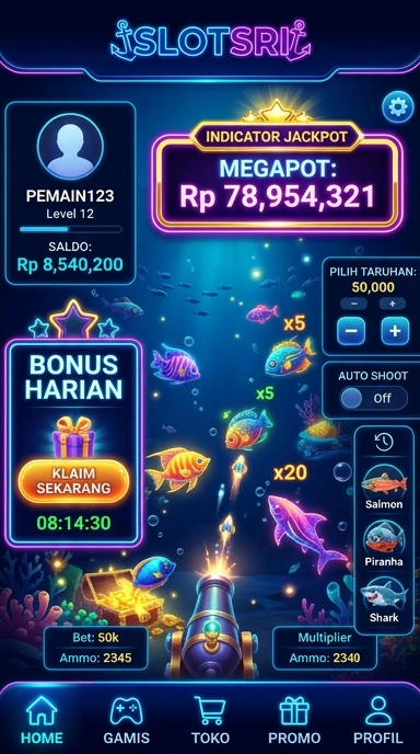 Tampilan antarmuka aplikasi slotsri yang sederhana dan mudah digunakan.